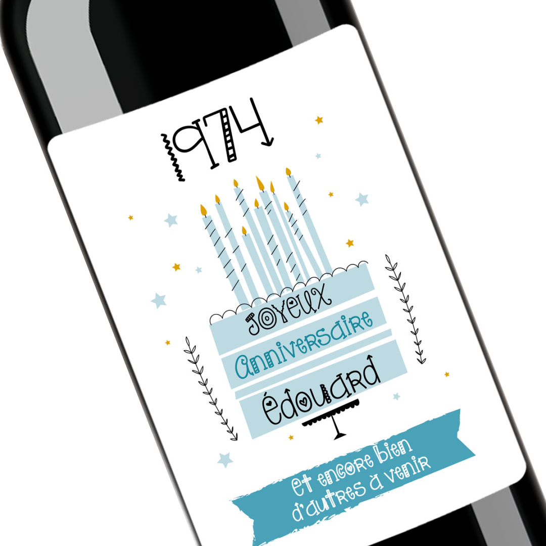 Cadeau anniversaire bouteille personnalisée chez Jolies Bouteilles