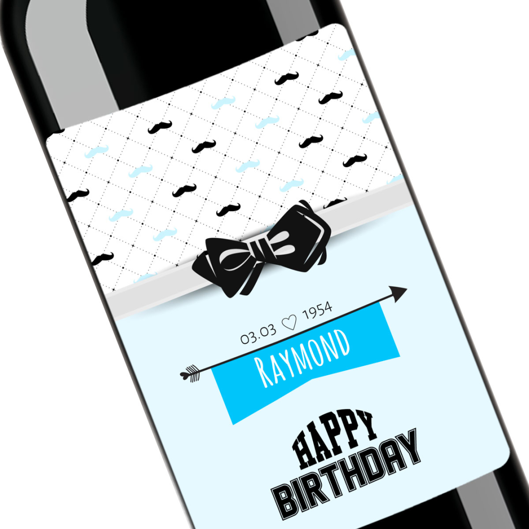 Cadeau anniversaire | Bouteille personnalisée avec date et prénom