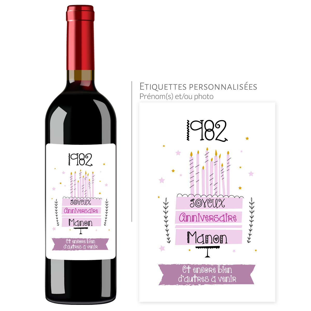 Gardez votre calme vous 21 21e Anniversaire Bouteille de vin étiquette idée cadeau en 6 couleurs.