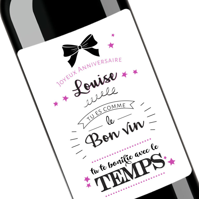 Cadeau d'anniversaire | Bouteille à personnaliser avec date et prénom