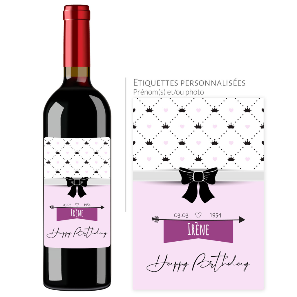 Cadeau anniversaire | Bouteille à personnaliser avec date de naissance