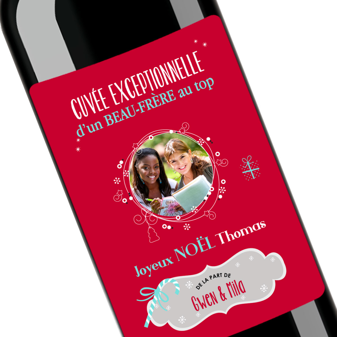 Cadeau noël BeauFrère Bouteille personnalisée Tu es au top