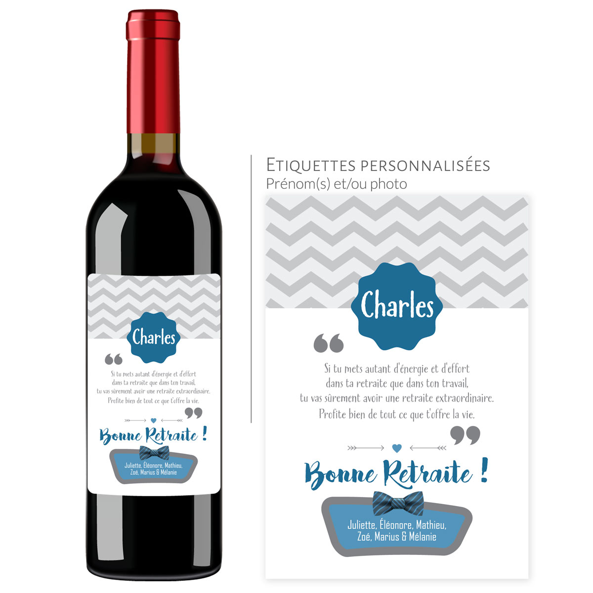 Étiquette de bouteille de vin personnalisée