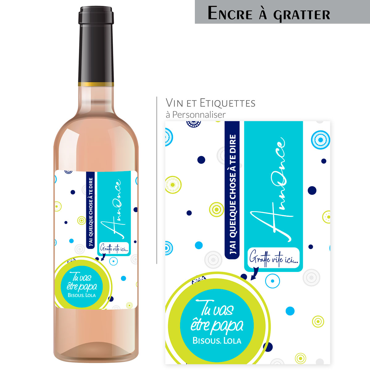 20PCS Etiquette bouteille de vin personnalisée - annonce grossesse