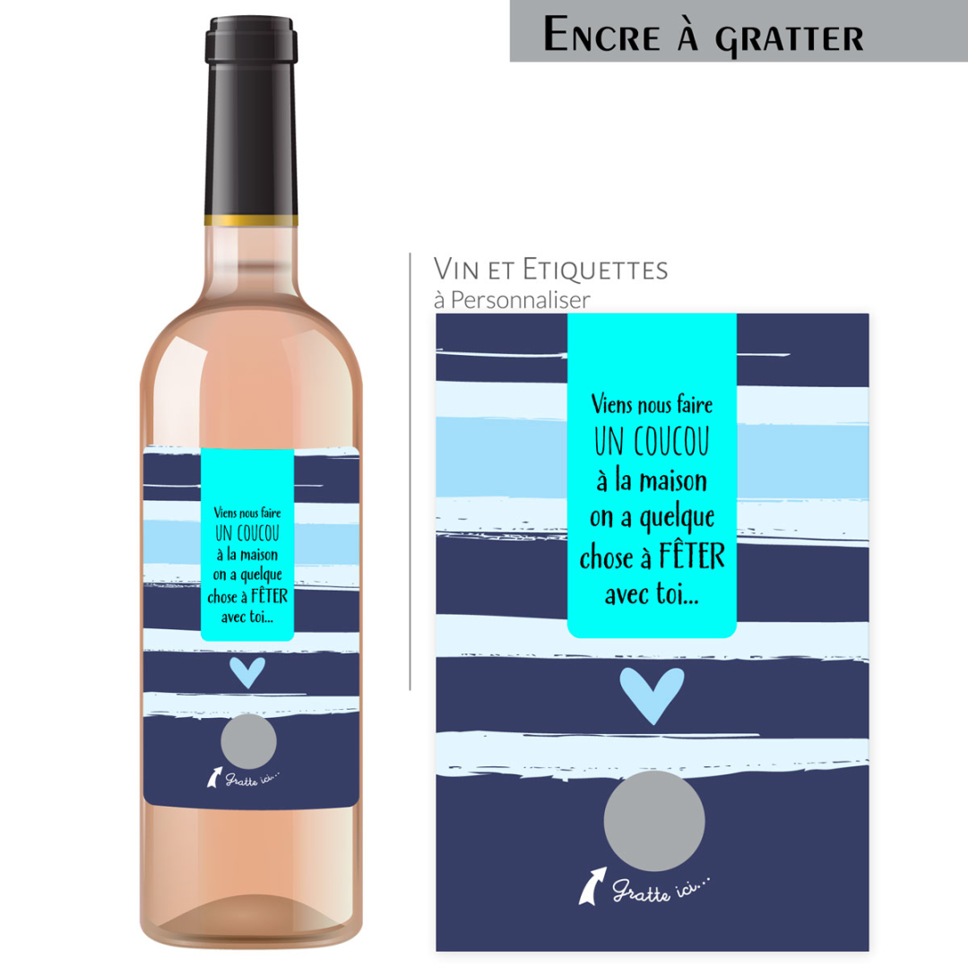 Étiquette Annonce Grossesse Bouteille De Vin - Future Tata D'Exception - Cadeau Naissance Original