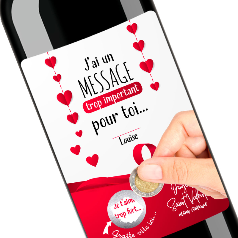 Cadeau St Valentin | Bouteille personnalisée message important