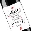 Cadeau saint valentin | Bouteille personnalisée chéri tu m'as déjà